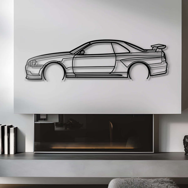 1999 Skyline R34 Metal Silhouette