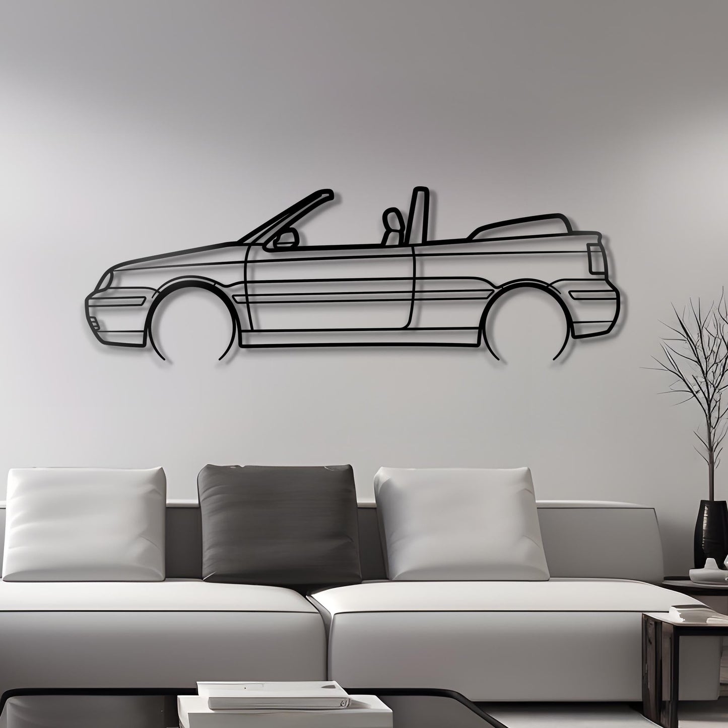 1998 Volkswagen Golf 4 Convertible Metal Silhouette