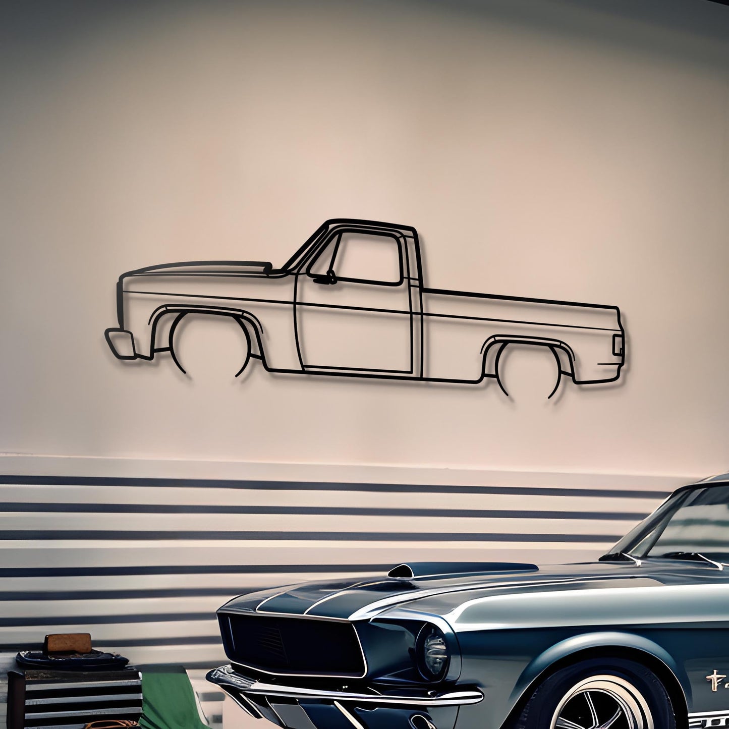 1985 Chevrolet C10 Metal Silhouette