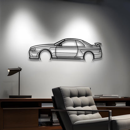 1999 Nissan Skyline R34 Metal Silhouette