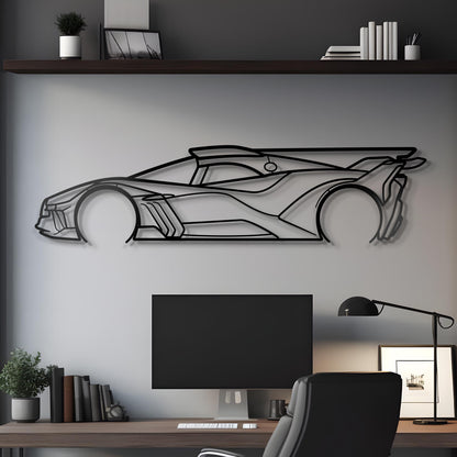 2024 Bugatti Bolide Metal Silhouette