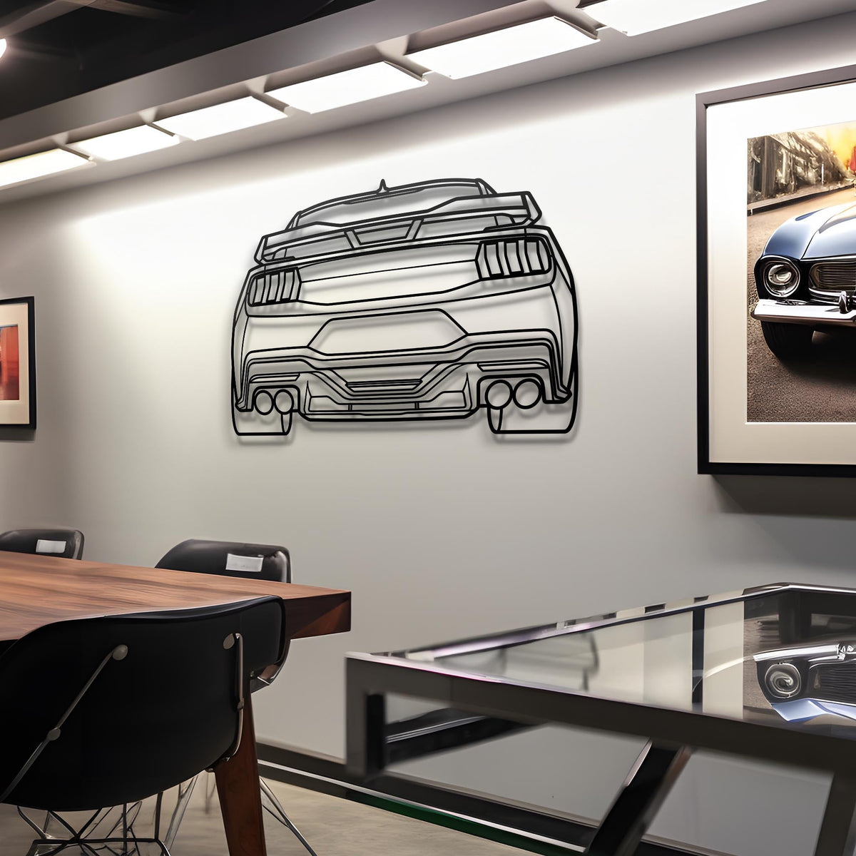 2024 Mustang Dark Horse Back Metal Silhouette Steel Wall Art — Custom Laser Cut Silhouettes by Steelshape