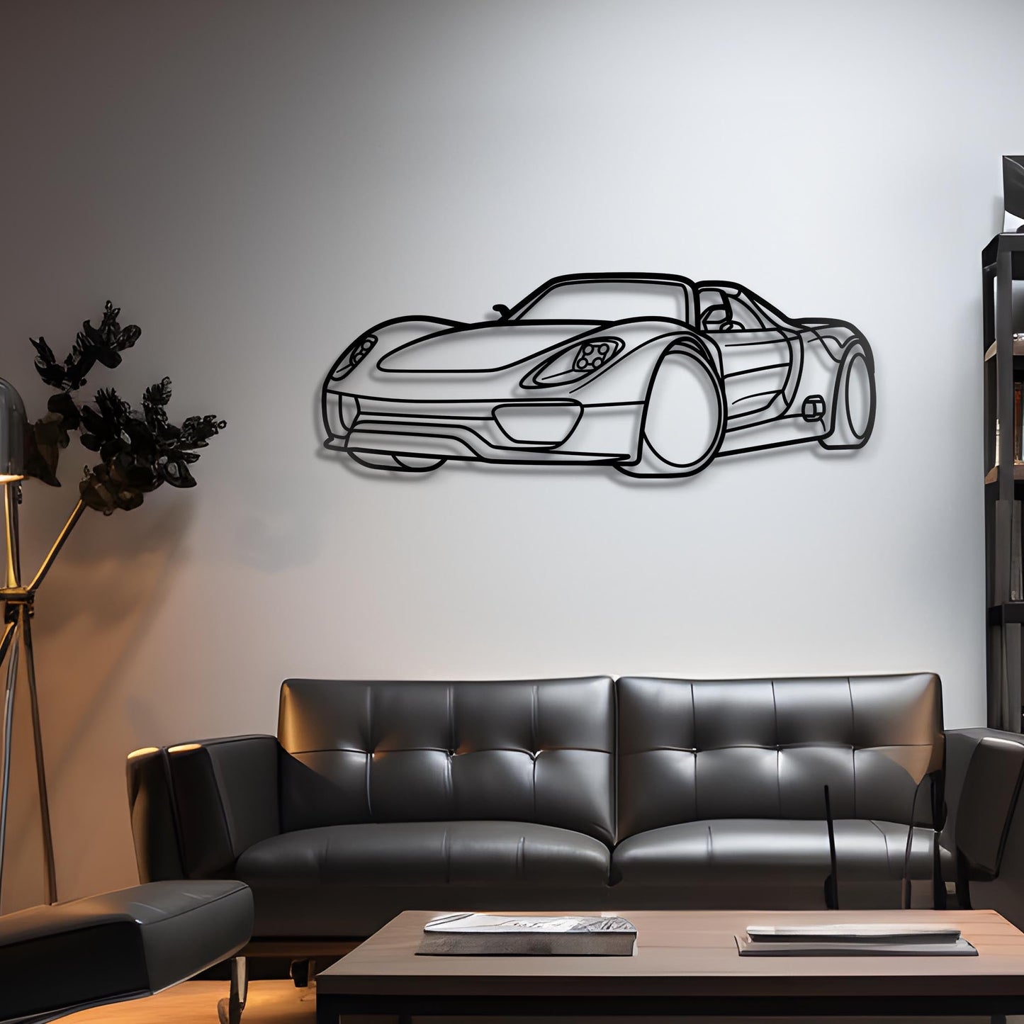 2024 Porsche 918 Spyder Diagonal Metal Silhouette