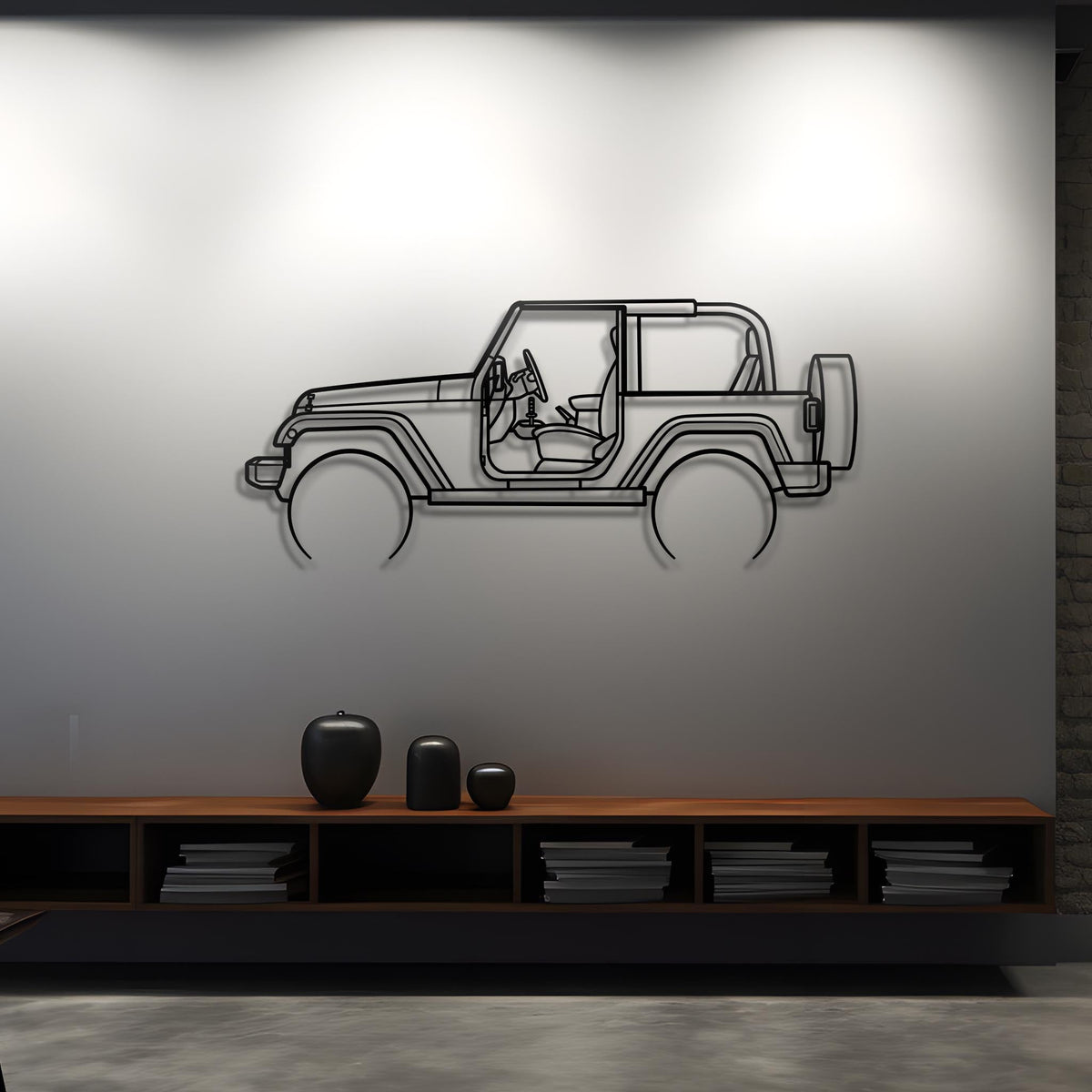 2008 Wrangler Rubicon Metal Silhouette Steel Wall Art — Custom Laser Cut Silhouettes by Steelshape
