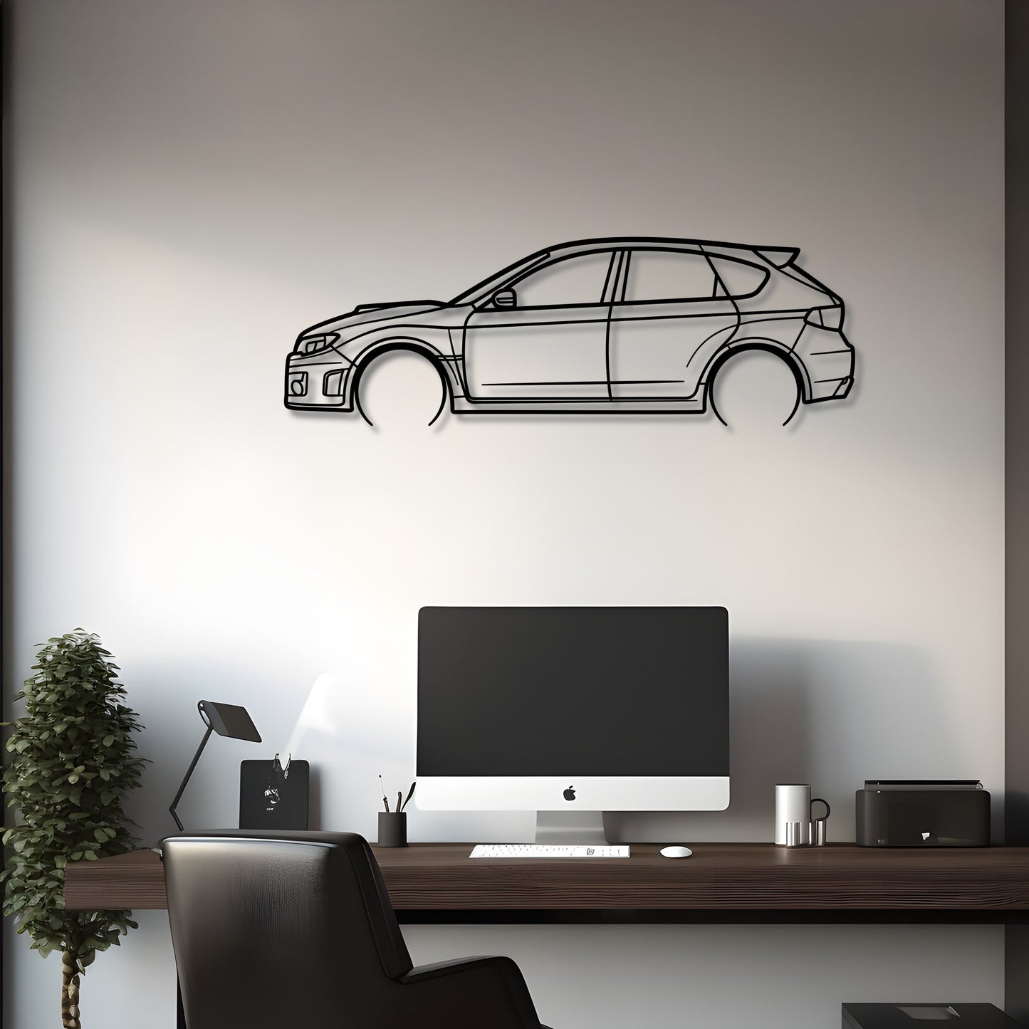 2014 Subaru Impreza WRX STI Hatchback Metal Silhouette