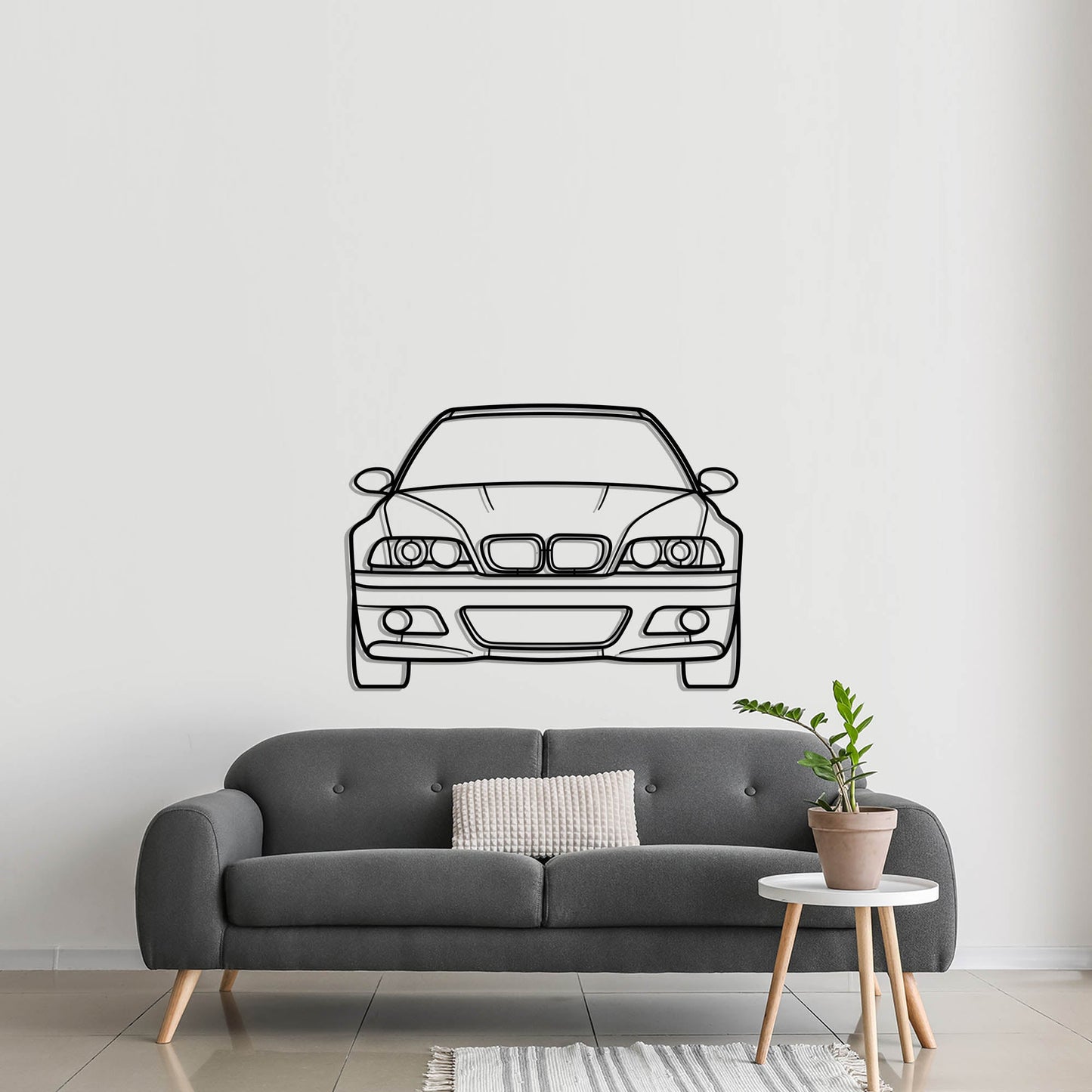 1992 BMW E36 M3 Front Metal Silhouette