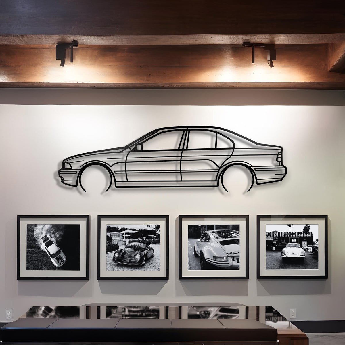 1999 E39 Metal Silhouette Steel Wall Art — Custom Laser Cut Silhouettes by Steelshape