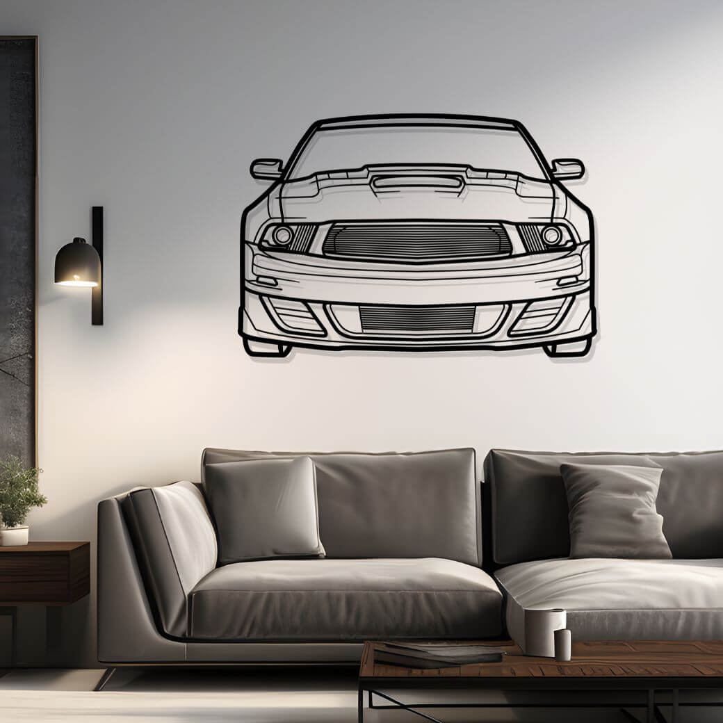 2012 Mustang V6 Front Metal Silhouette Steel Wall Art — Custom Laser Cut Silhouettes by Steelshape