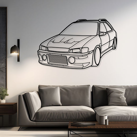 1996 WRX STi GF8 Diagonal Metal Silhouette