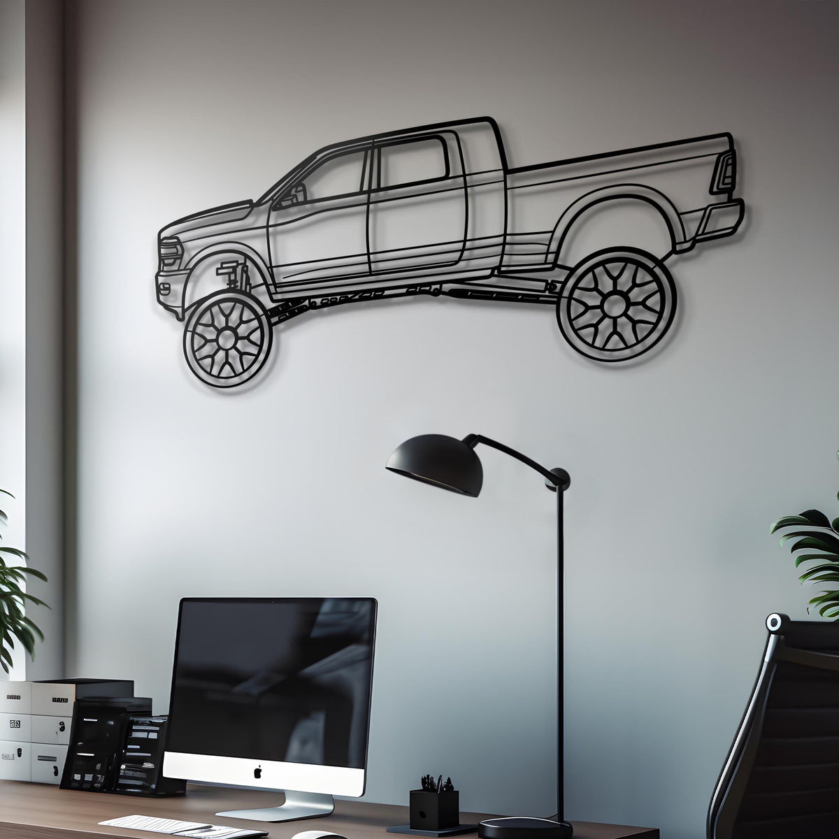 2023 3500 Dually Metal Silhouette Steel Wall Art — Custom Laser Cut Silhouettes by Steelshape