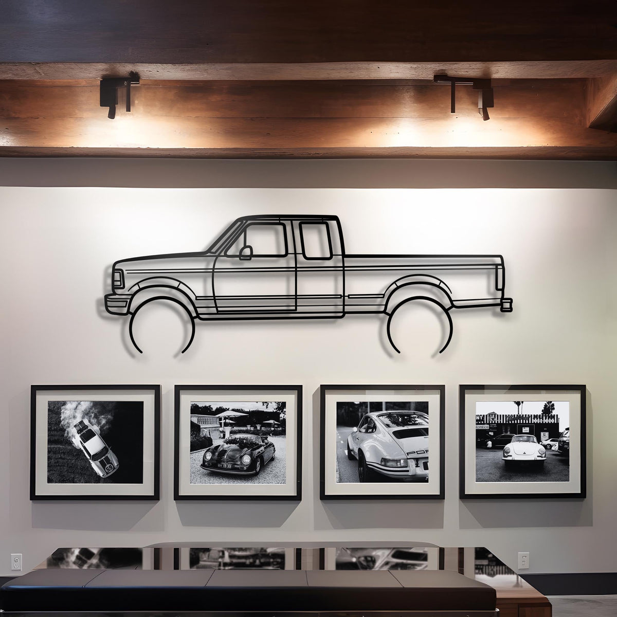 1996 F250 Power Stroke Metal Silhouette Steel Wall Art — Custom Laser Cut Silhouettes by Steelshape
