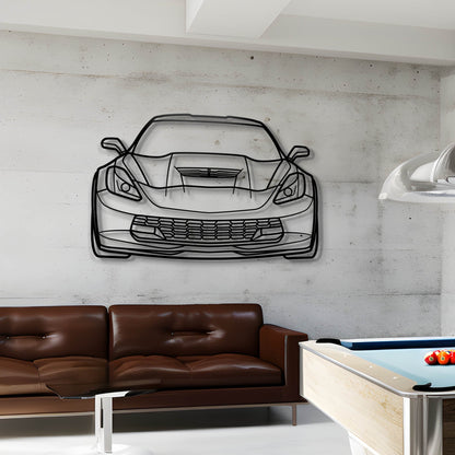 2019  Corvette Z06 C7 Front Metal Silhouette