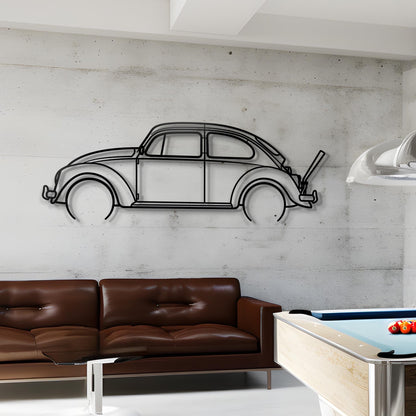 1968 Volkswagen Beetle Metal Silhouette