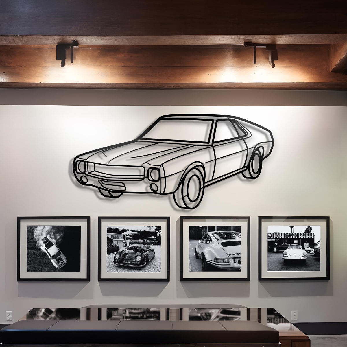 1969 AMX Diagonal Metal Silhouette Steel Wall Art — Custom Laser Cut Silhouettes by Steelshape