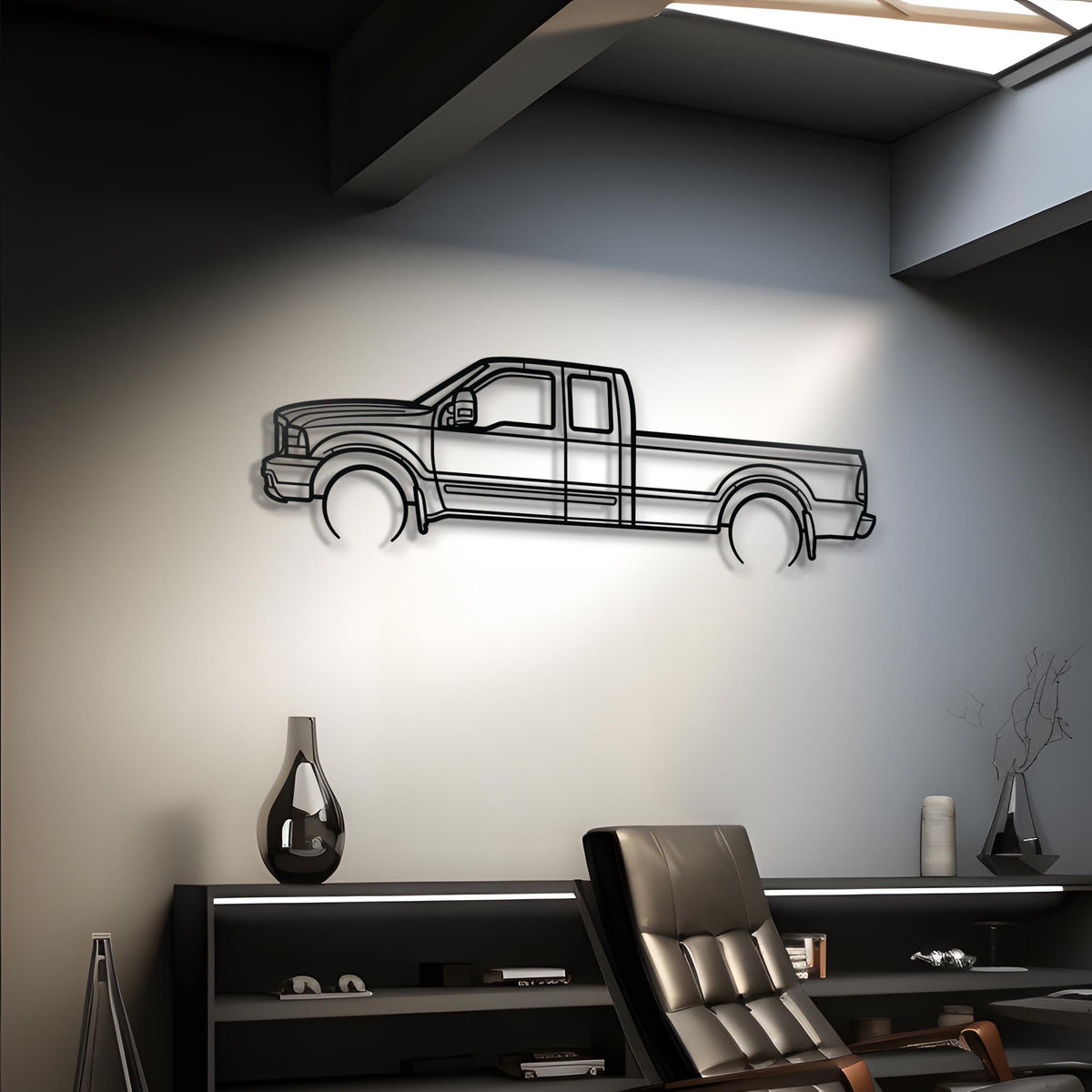 2001 F 250 Super Duty Metal Silhouette Steel Wall Art — Custom Laser Cut Silhouettes by Steelshape