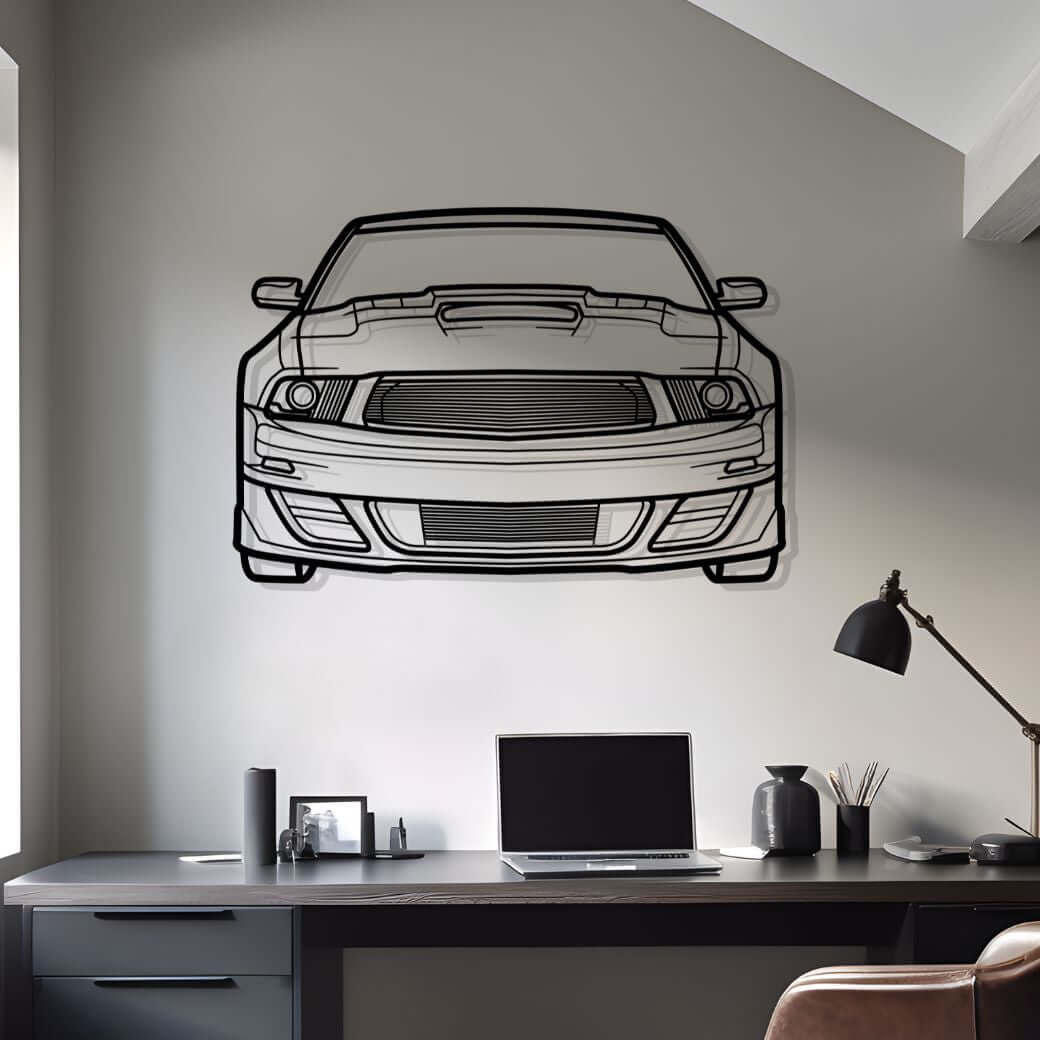 2012 Mustang V6 Front Metal Silhouette Steel Wall Art — Custom Laser Cut Silhouettes by Steelshape