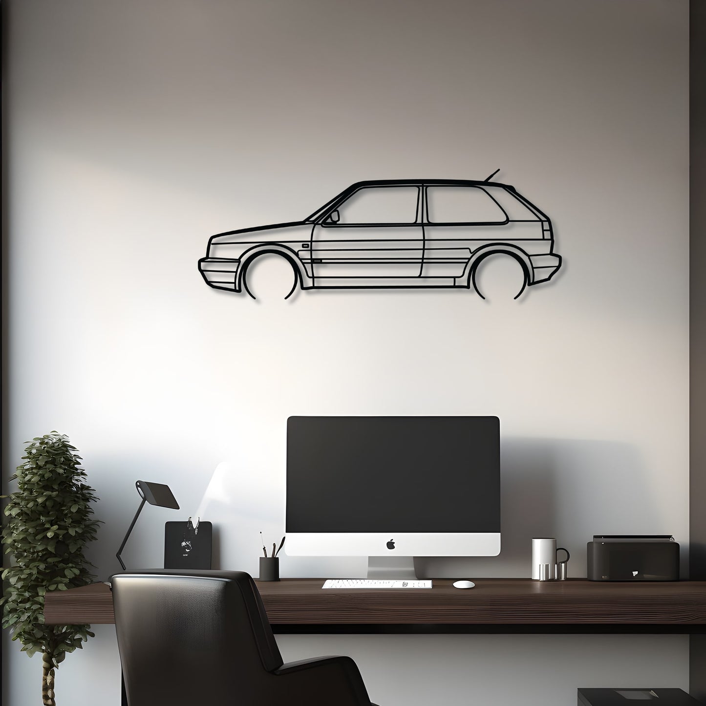 1987 Volkswagen Golf GTI Mk2 Metal Silhouette